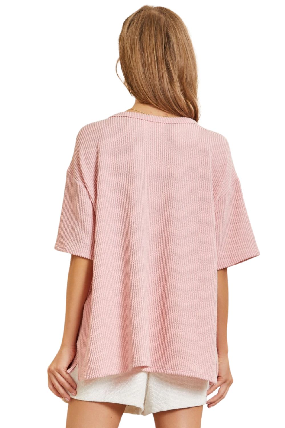 Andree by Unit Womens Loose Fit Ribbed Tunic Top