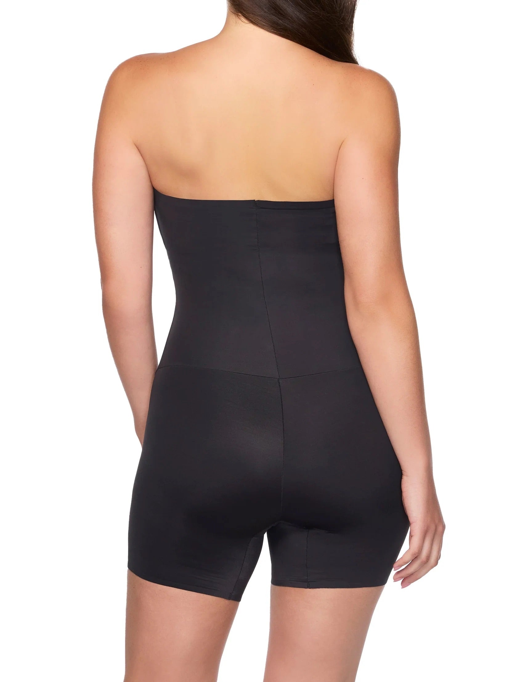 TC Intimates Womens Dress Rehearsal Strapless Mid-Thigh Shaping Bodysuit- Black