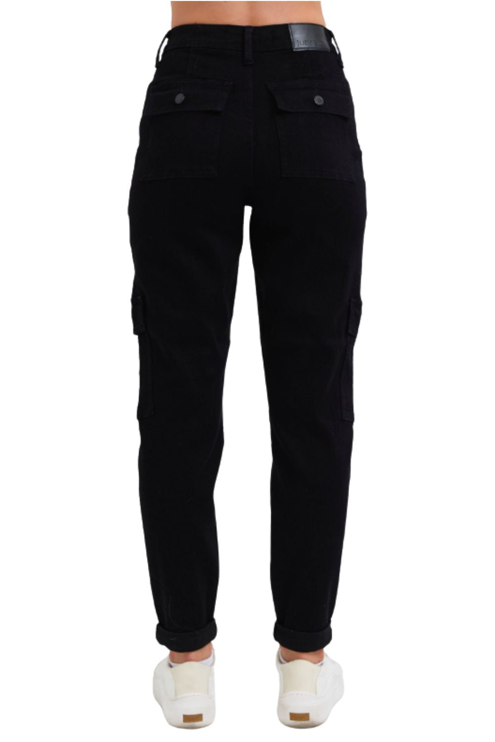 Judy Blue Womens High Waist Cargo Cuffed Jogger Jeans