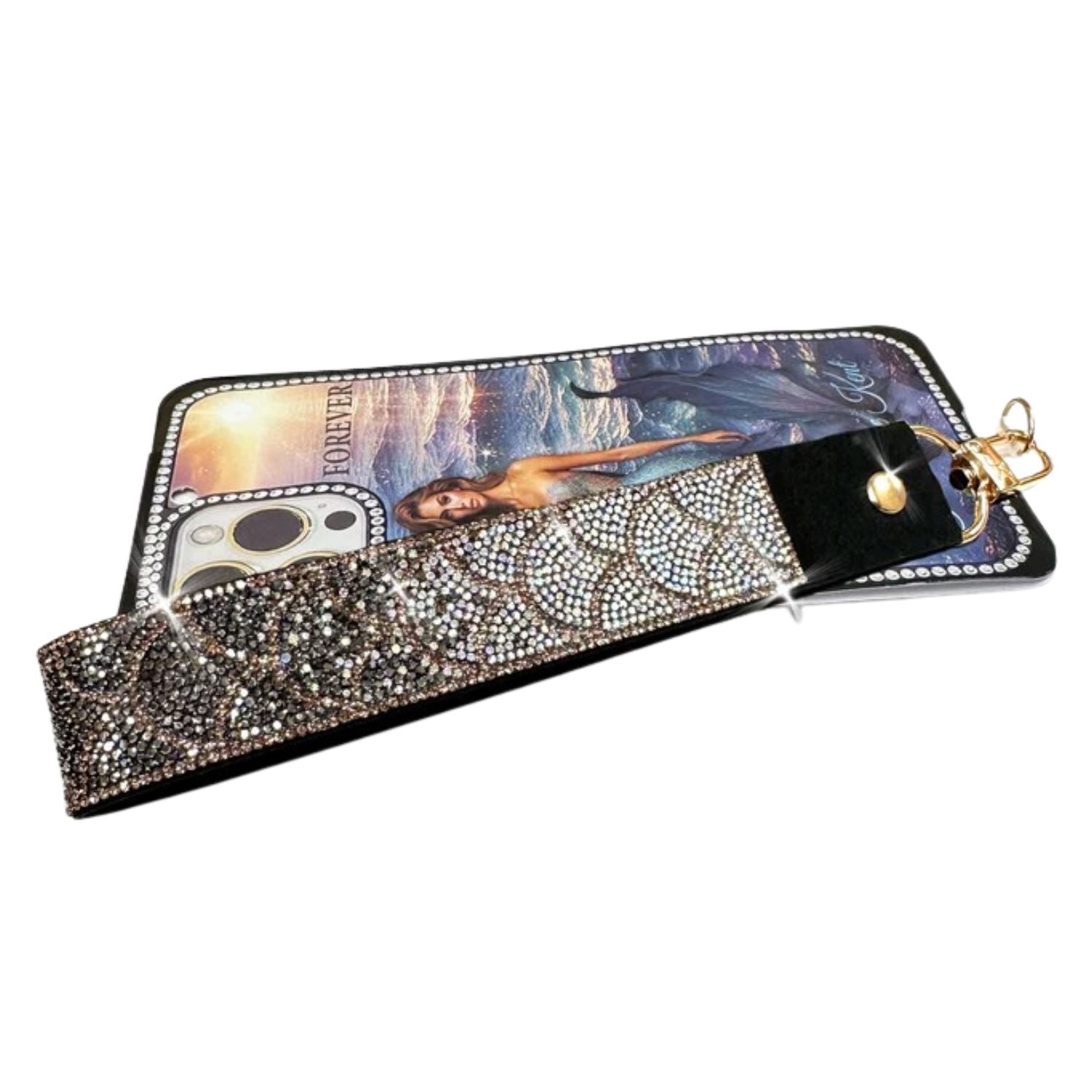 Jacqueline Kent Mermaid Crystal Rhinestone Phone Wrist Lanyard Strap