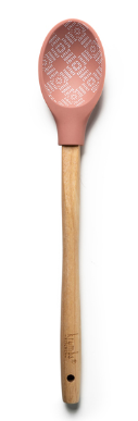 Krumbs Kitchen Farmhouse Spoon, Silicone Spoon with Wood Handle