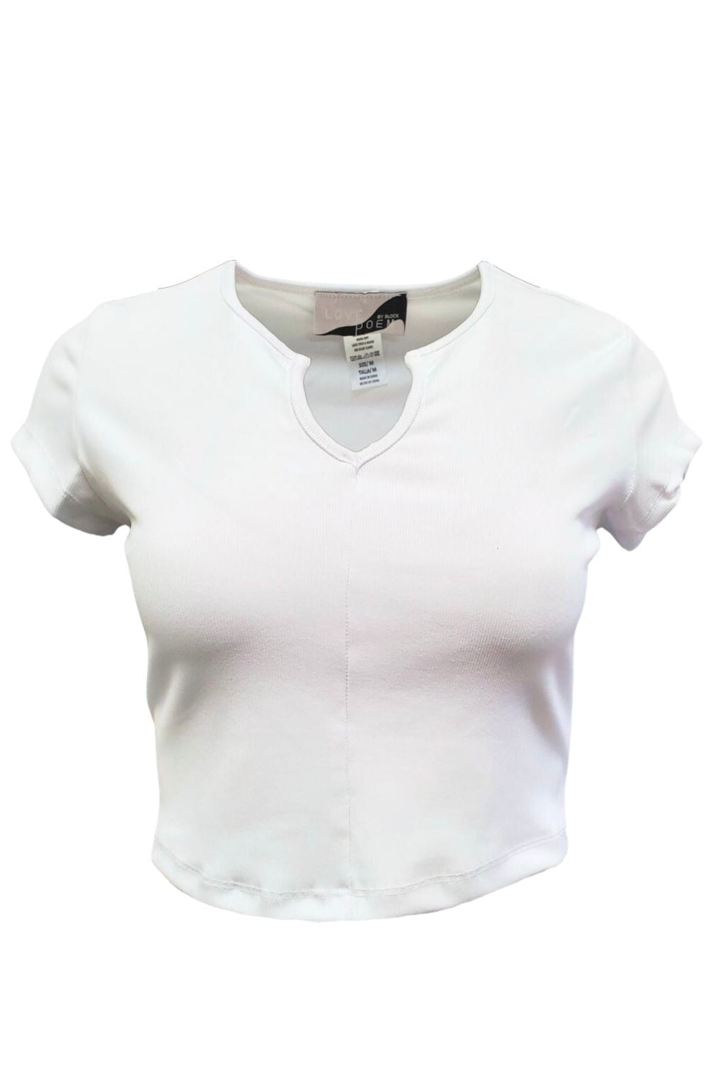 Love Poem Womens Keyhole Neckline Ribbed Cropped Top