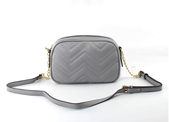AR New York Quilted Crossbody Purse, HandBag, Bag, Grey