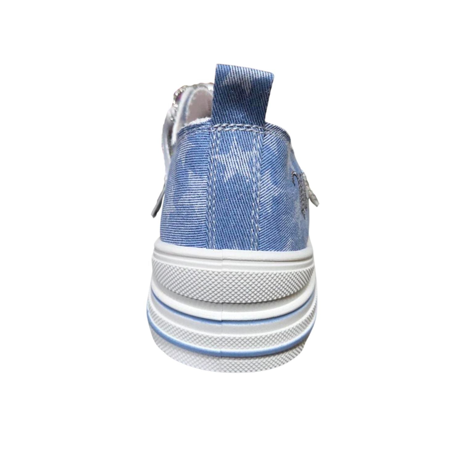 Very G Womens Aman USA Lace Up Platform Slip On Canvas Sneaker, Light Denim