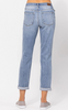 Judy Blue Womens Mid Rise Bleach Wash Boyfriend Fit Denim Jeans, Plus 24W Defect