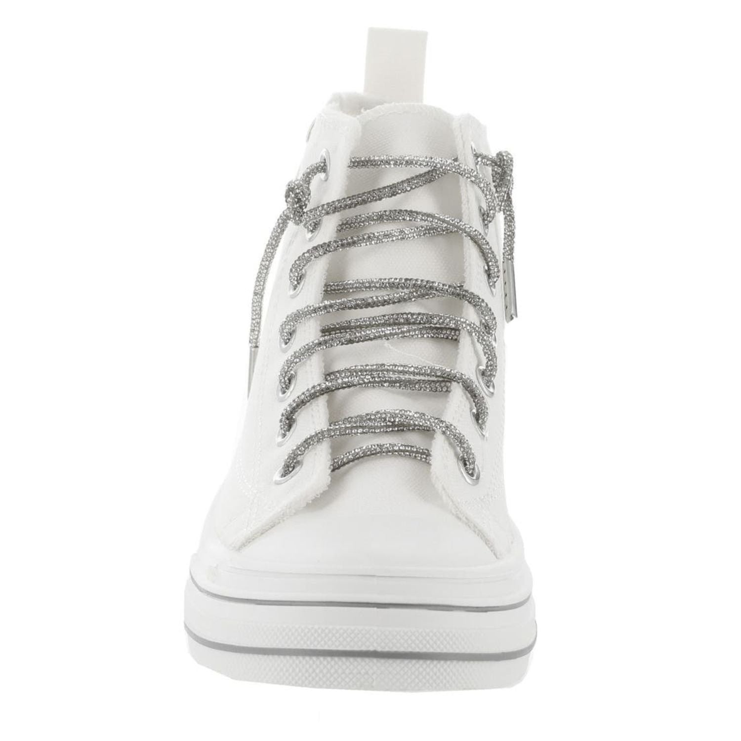 Very G Womens Cora Bling Lace High Top Sneaker, White