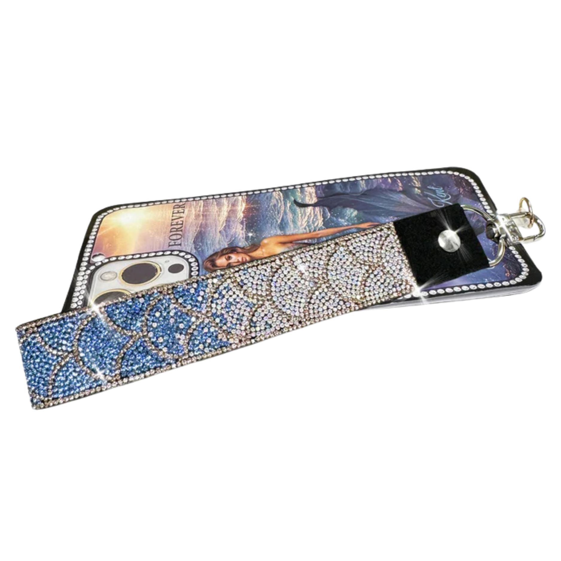 Jacqueline Kent Mermaid Crystal Rhinestone Phone Wrist Lanyard Strap