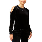 Material Girl Juniors Not Your Bae Velour Cold Shoulder Top