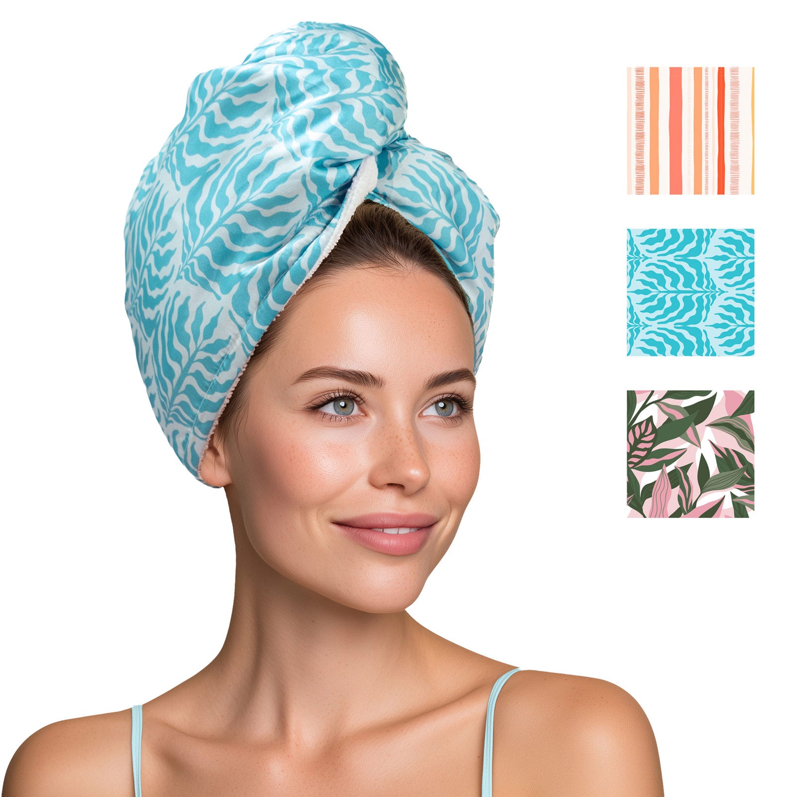Lemon Lavender Womens Mane Squeeze Reversible Satin Hair Towel Wrap