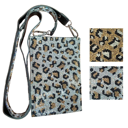 Jacqueline Kent Wild Leopard Lux Collection Cellphone Crossbody Purse