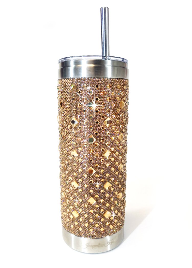 Jacqueline Kent Rhinestone 20oz Bling Tumbler with Clear Lid, Straw and Gift Bag