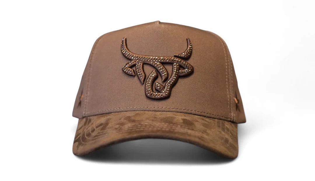 Lost Calf All Star Brown A-Frame Embroidered and Rhinestone Embellished Hat