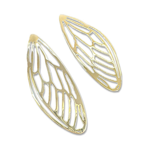 Jacqueline Kent Fairy Wing Metal Earrings