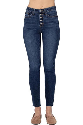 Judy Blue Womens Mid Rise Release Waistband Denim Skinny Jeans