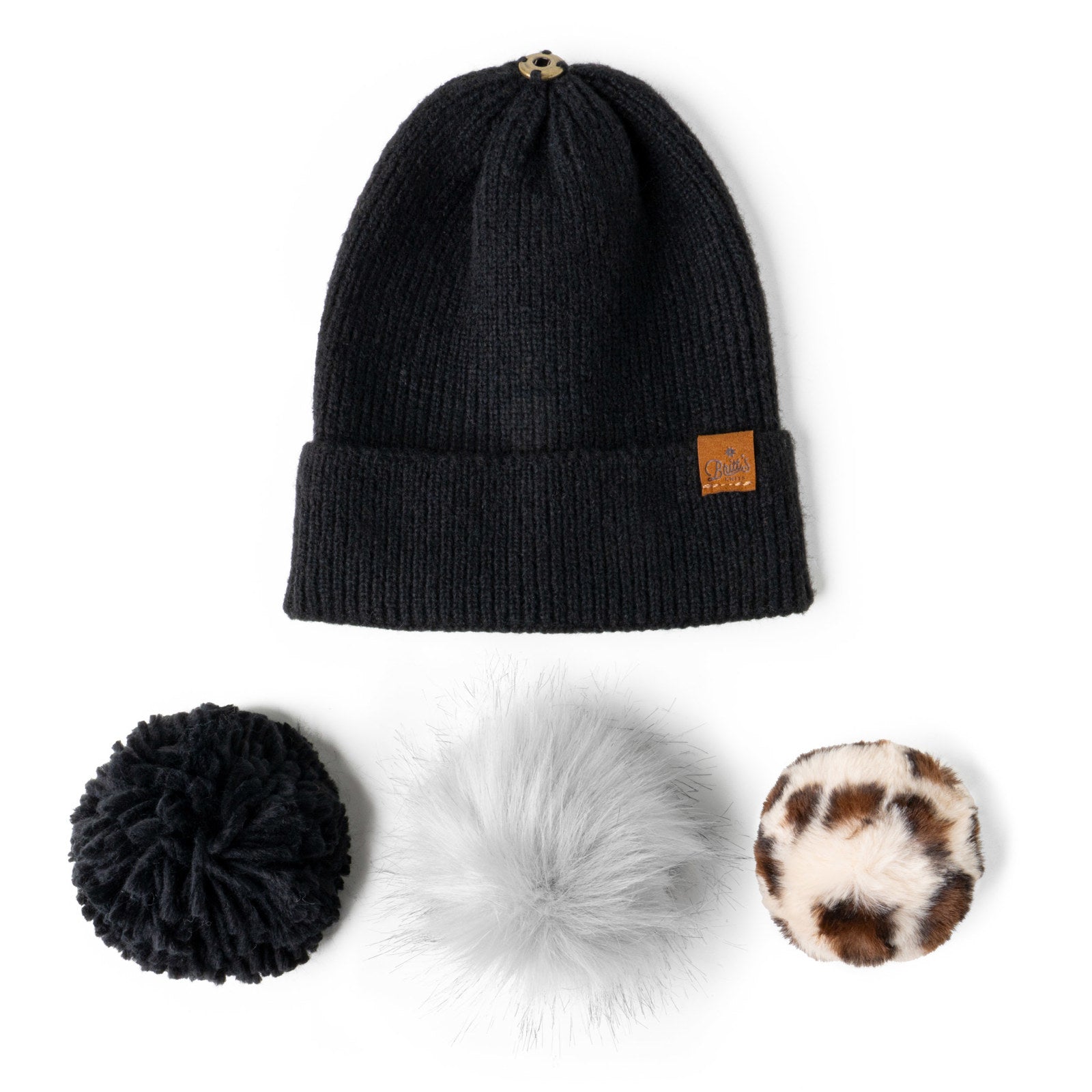 Britt s Knits Womens Snap To It Mix and Match Pom Hat Beanie