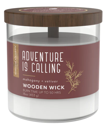Candle-Lite Essential Elements, Wooden Wick, 16 oz Jar