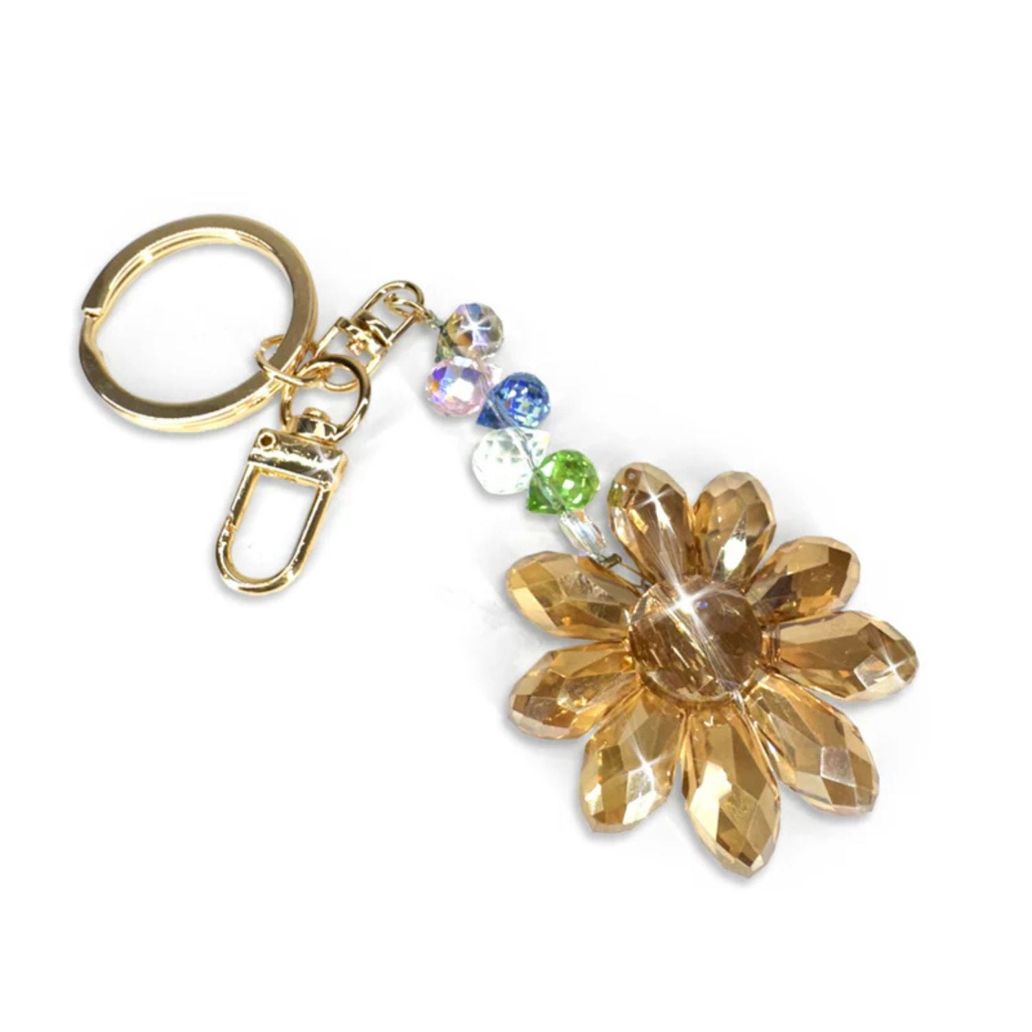 Jacqueline Kent Flower Power Crystal Daisy Purse Charm Keychain