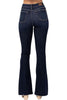 Judy Blue Womens High Waist Raw Hem Tall Flare Denim Jeans