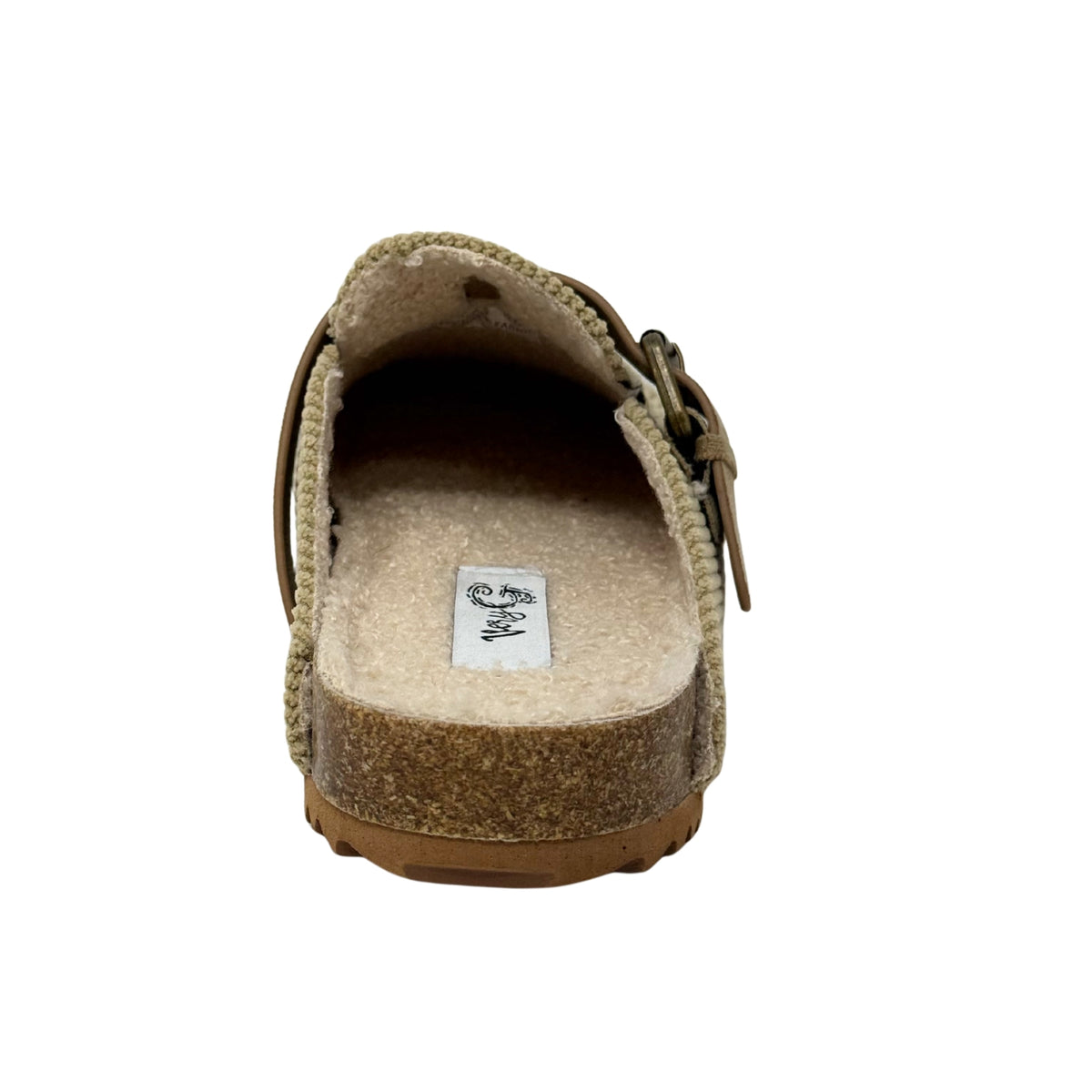 Very G Women's Joanna Corduroy Buckle Detail Slip-On Clogs, Cream