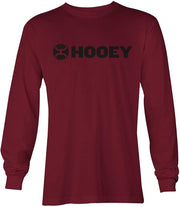 Hooey Mens Lock Up Cranberry Crew Neck Long Sleeve T-Shirt
