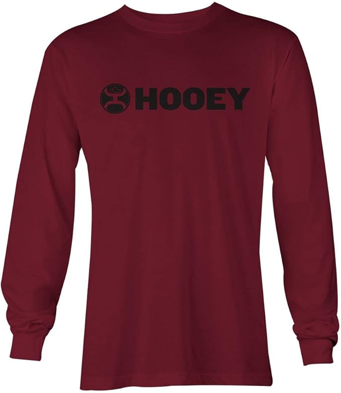 Hooey Mens Lock Up Cranberry Crew Neck Long Sleeve T-Shirt
