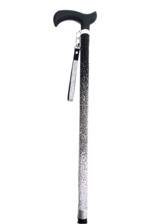 Jacqueline Kent Little Black Dress Collection Adjustable Aluminum Crystal Cane