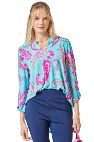 Dear Scarlett Womens Lizzy Relaxed Flowy High Low Blouse