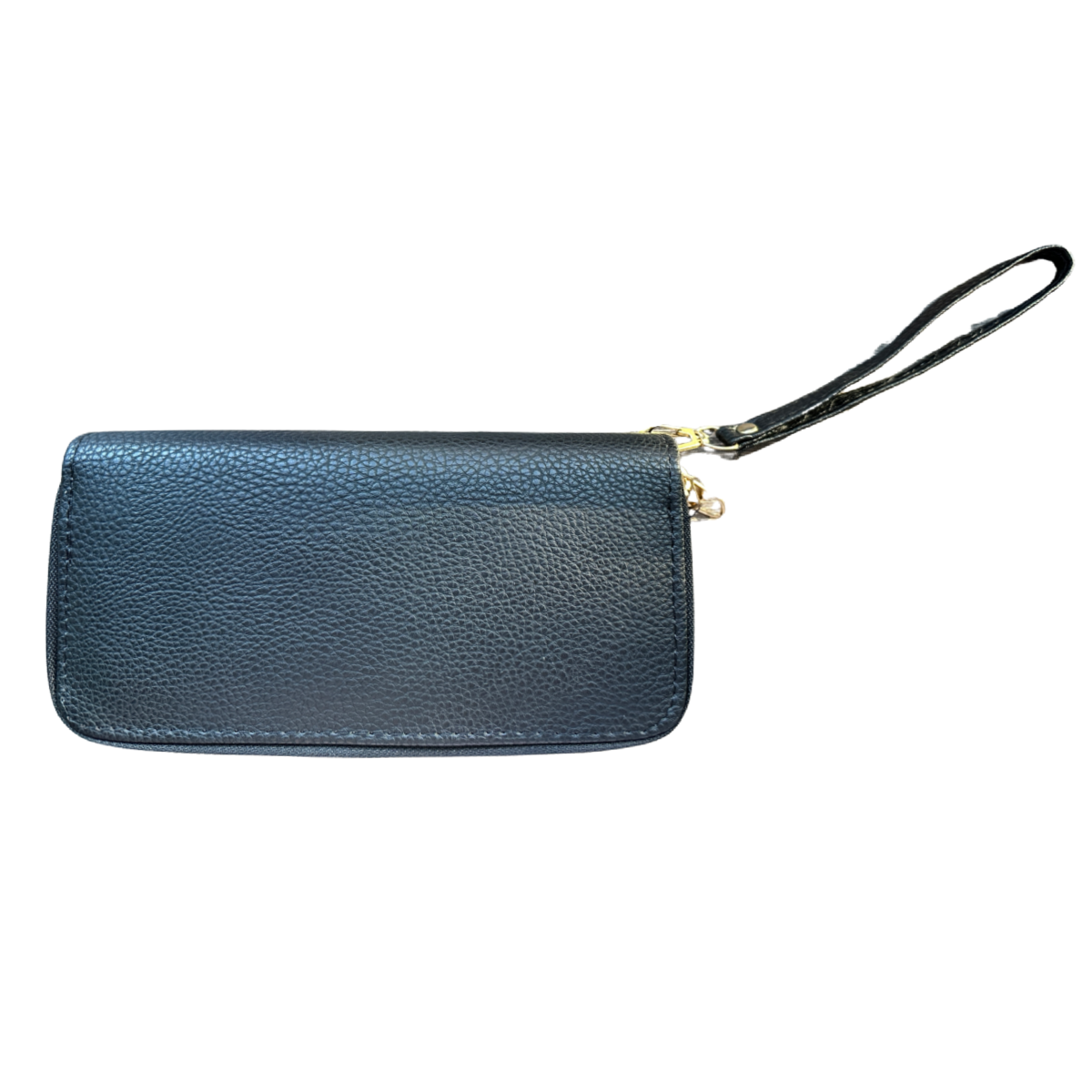 AR New York Double Zipper Wallet with Wristlet Strap, Black