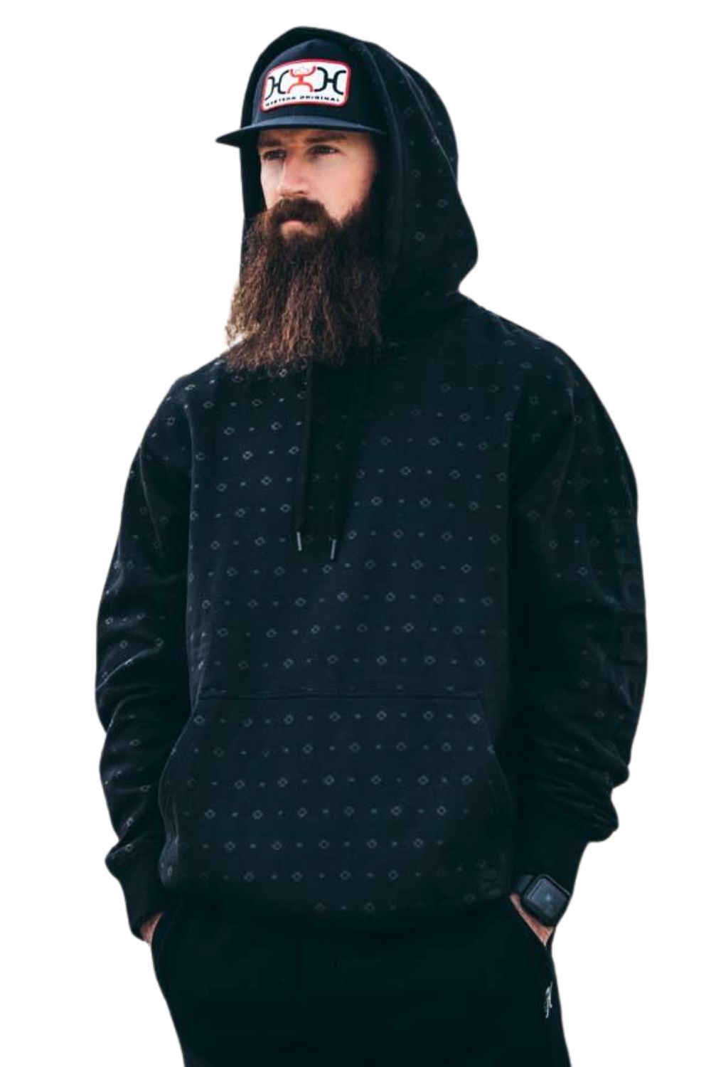 Hooey Mens "Mesa" Black/Aztec Logo Hoody