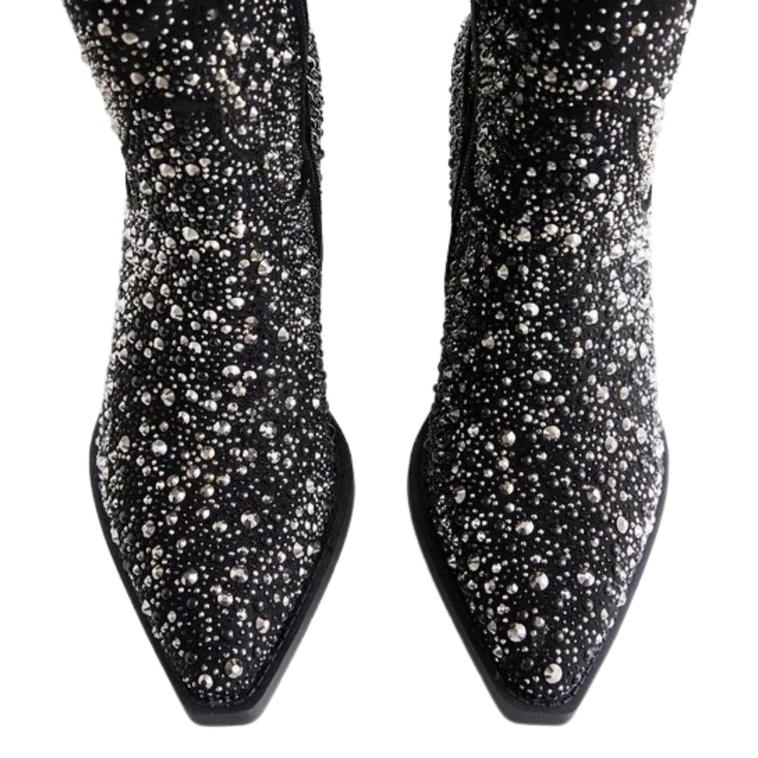 Very G Womens Blaze Rhinestone Knee High Tall Suede Block Heel Western Boots