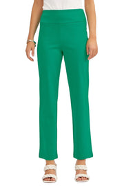 Dear Scarlett Womens Magic High Waist Straight Leg Slim Fit Pants, Kelly Green