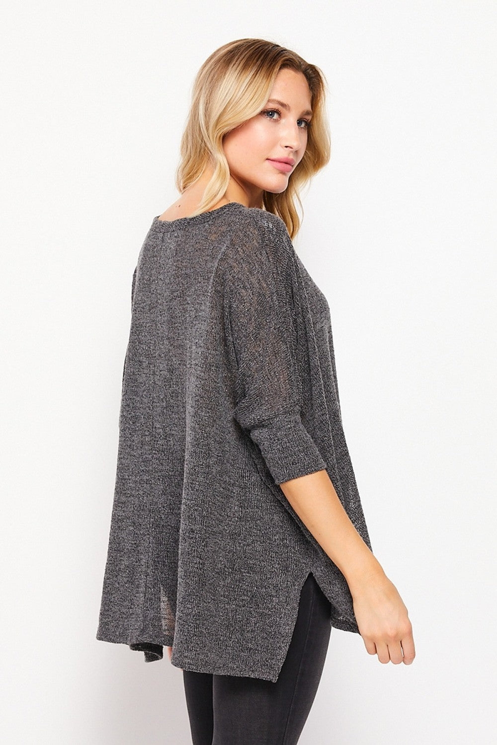 HoneyMe Womens Loose Fit Half Sleeve Knit Top