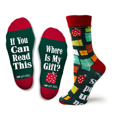 Two Left Feet Holiday Christmas Adult Sock, Small Feet