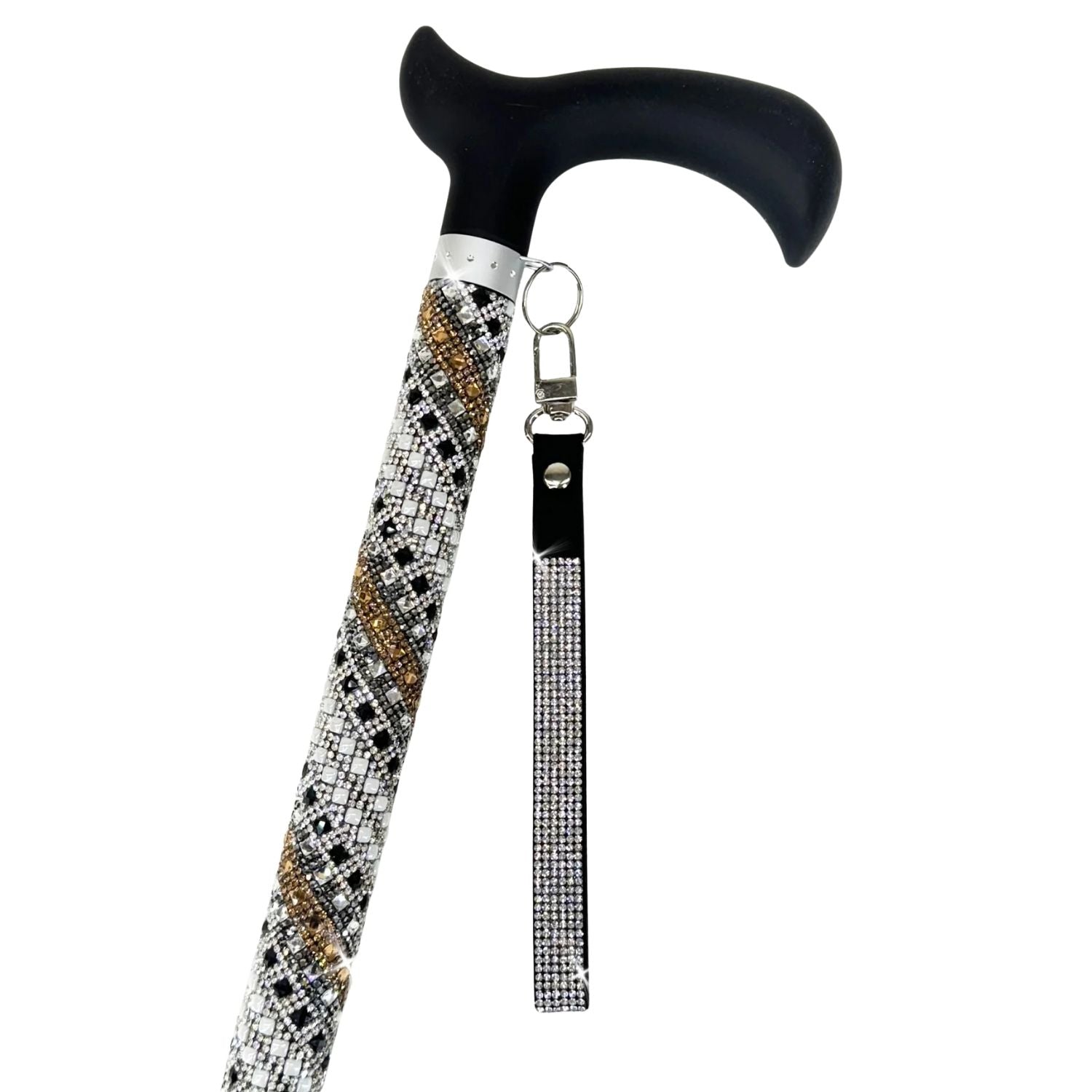 Jacqueline Kent Adjustable Crystal Rhinestone Fashion Sugar Walking Cane