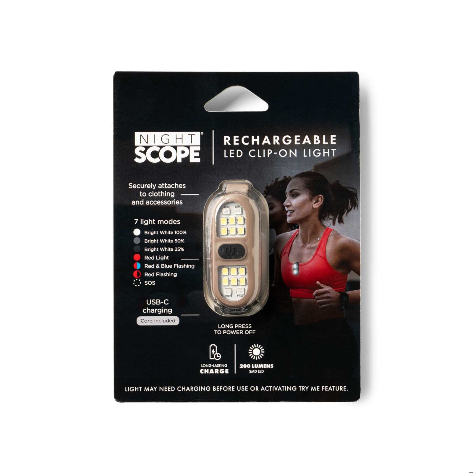 Night Scope Rechargeable Ultra Bright LED 7-Mode Clip on Light