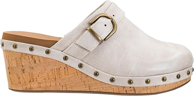 Corkys Footwear Womens Who Knew Studded Slip On 2.5 Inch Wedge Clogs