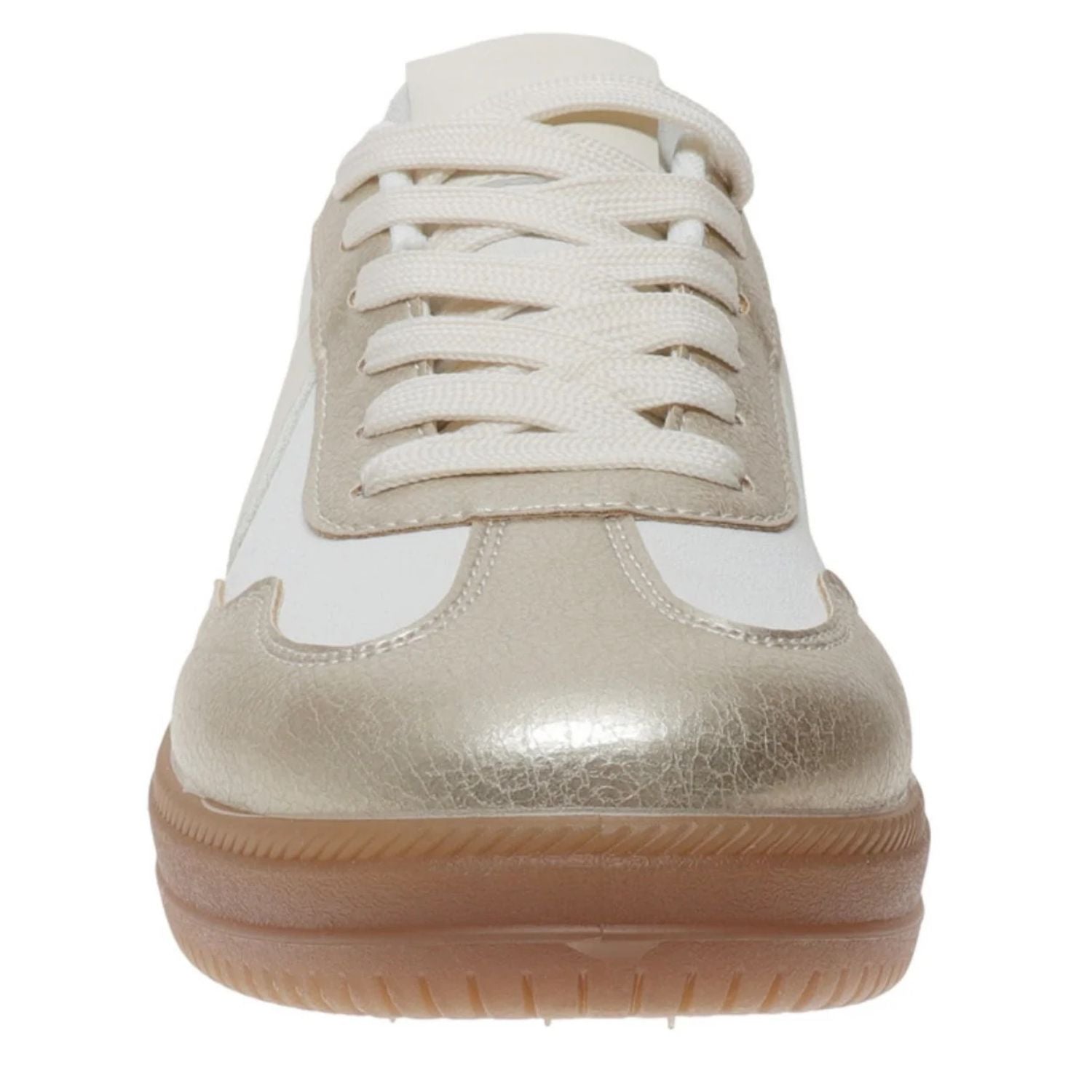 Outwoods Womens Giana 5 Gum Sole Lace Up Fashion Sneakers- Gold