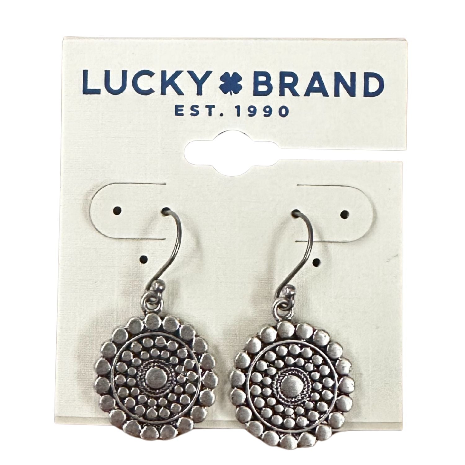 Lucky Brand Etched Circle Drop Earrings