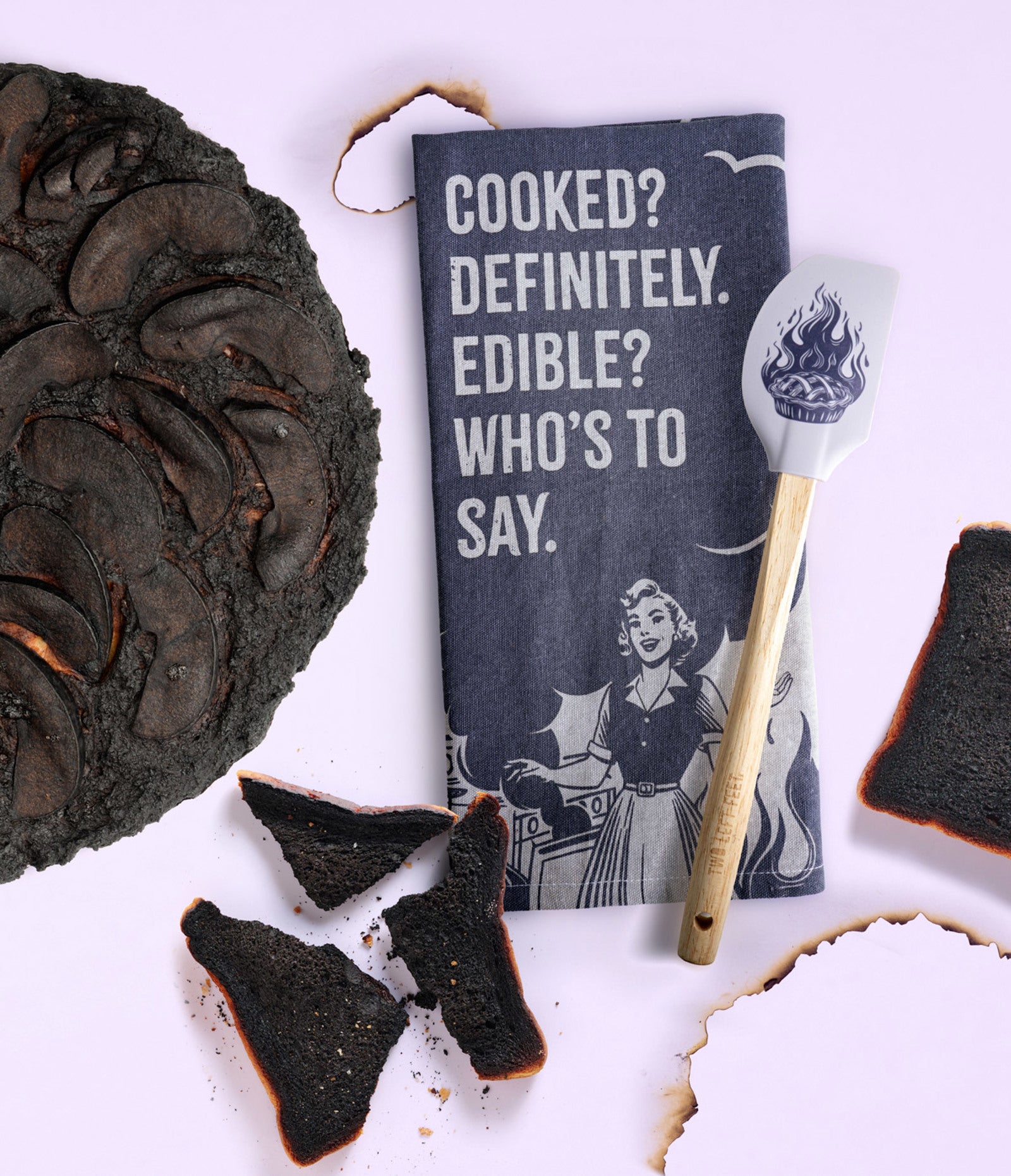 Two Left Feet The Reluctant Chef Tea Towel & Spatula Gift Set