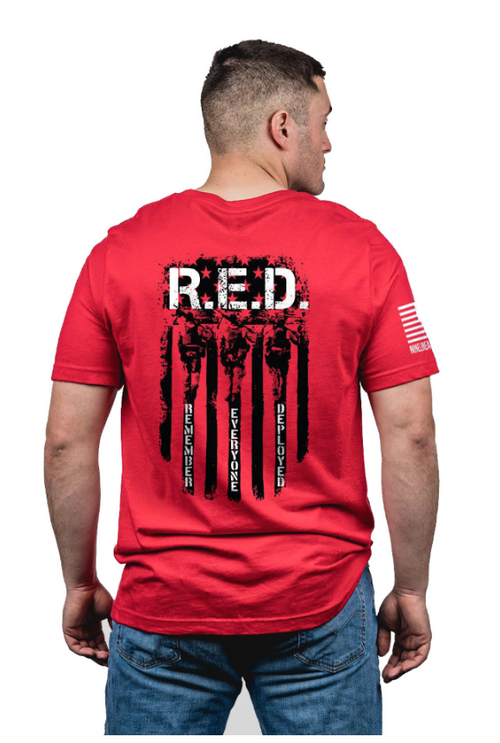 Nine Line Men's 'RED Remember Everyone Deployed' 100% Cotton T-Shirt