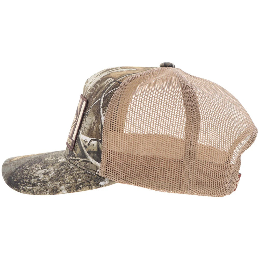 Hooey Mens Sudan RealTree Edge Camo Trucker Hat With Patch- Camo/Tan