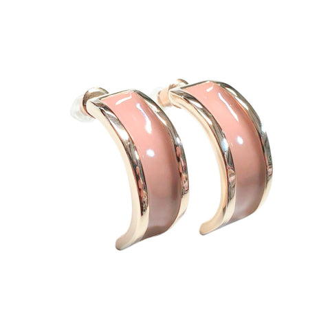 Jacqueline Kent Half Hoop Stud Earring, Pink