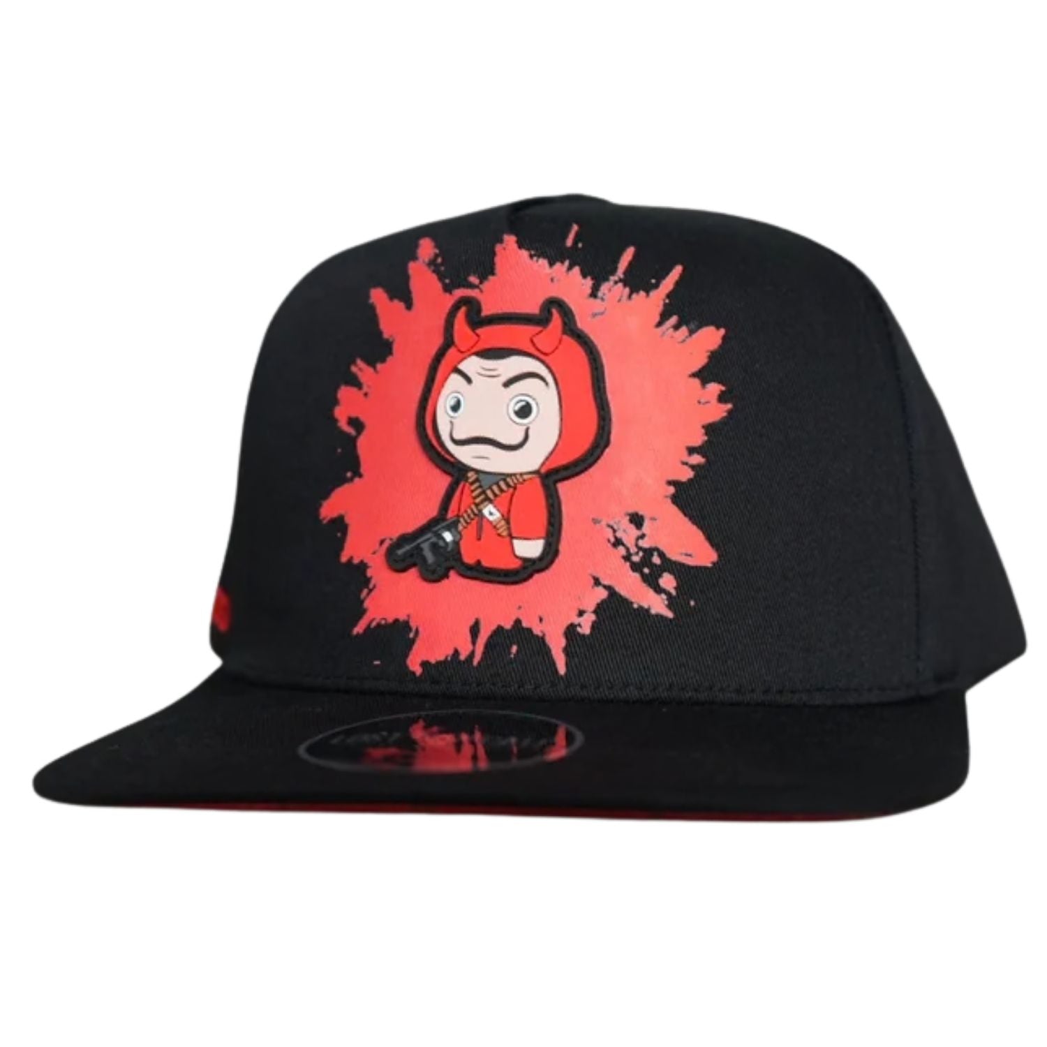 Lost Calf Bandido Embroidered Snap Back Flat Bill Baseball Cap- Black