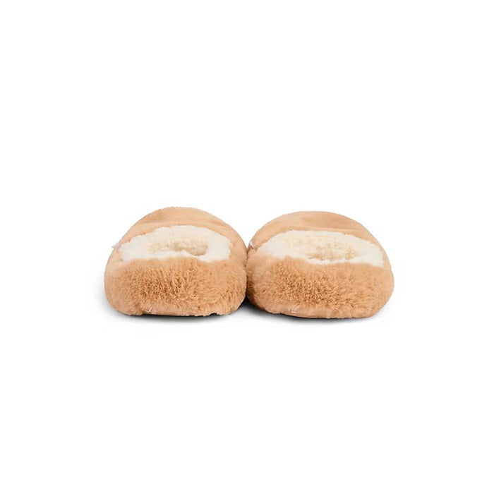 Warmies Heatable Lavender Scented Microwavable Sherpa Slippers- Brown