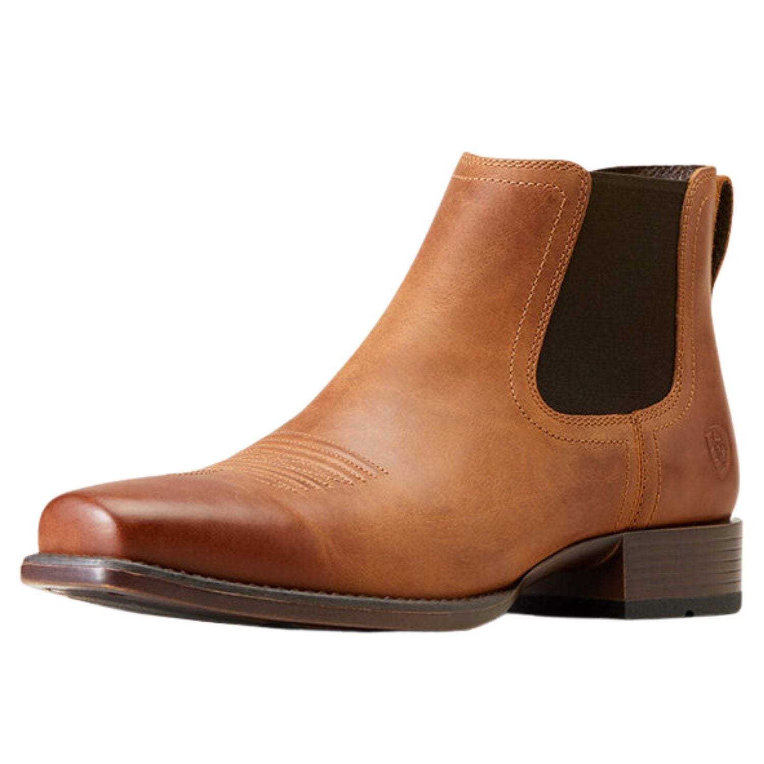 Ariat Mens Booker Ultra Square Toe Leather Western Boot, Almond Roca