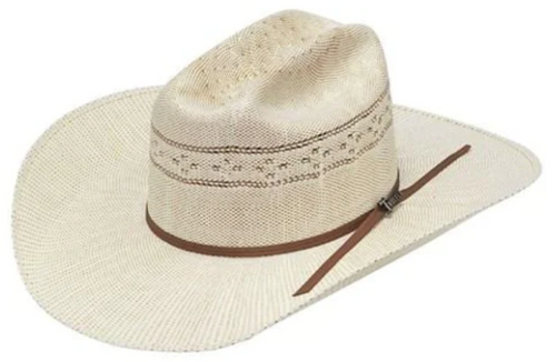 Twister Mens Bangora Cord Band Vented Cowboy Hat, Straw, 7-1/8"