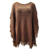 Treska Collection Womens Fringe Knit Poncho