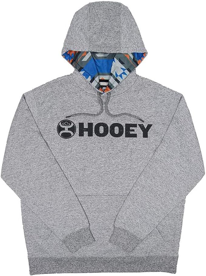 Hooey Mens Lock Up Logo Graphic Heather Grey Heather Hoodie