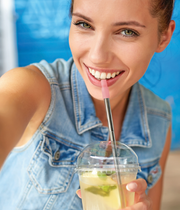 Krumbs Kitchen Expandable Reusable Steel Straw with Silicone Tip & Cleaning Brush