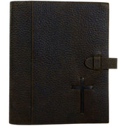Nocona Embossed Cross Tab Western Leather Bible Cover, Brown